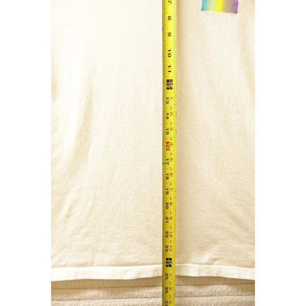 The North Face Mens Medium White Multicolor Long Sleeve Logo Graphic T Shirt